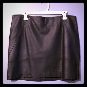 Black genuine leather mini skirt sz 12